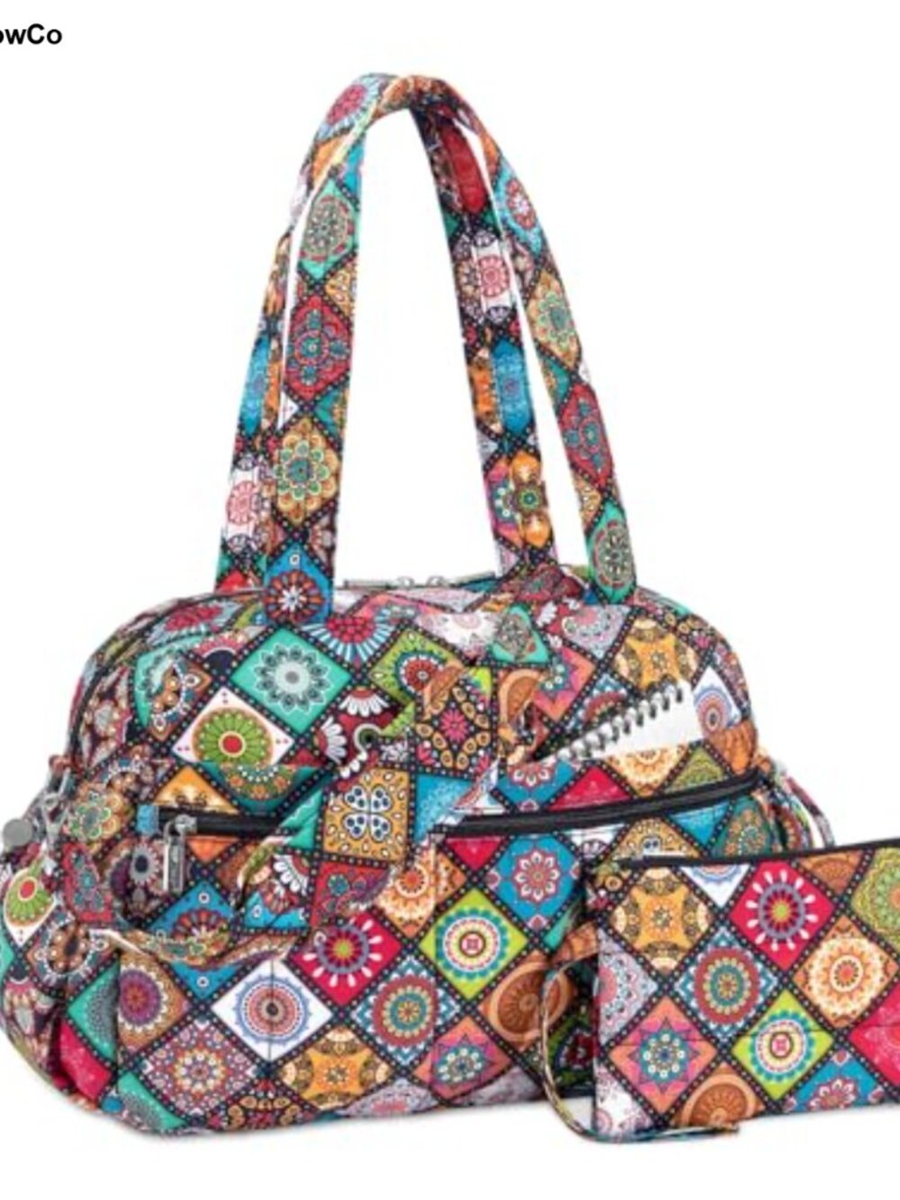 TOPDesign Puffer Gym Tote with Wet Pocket, Luggage Sleeve